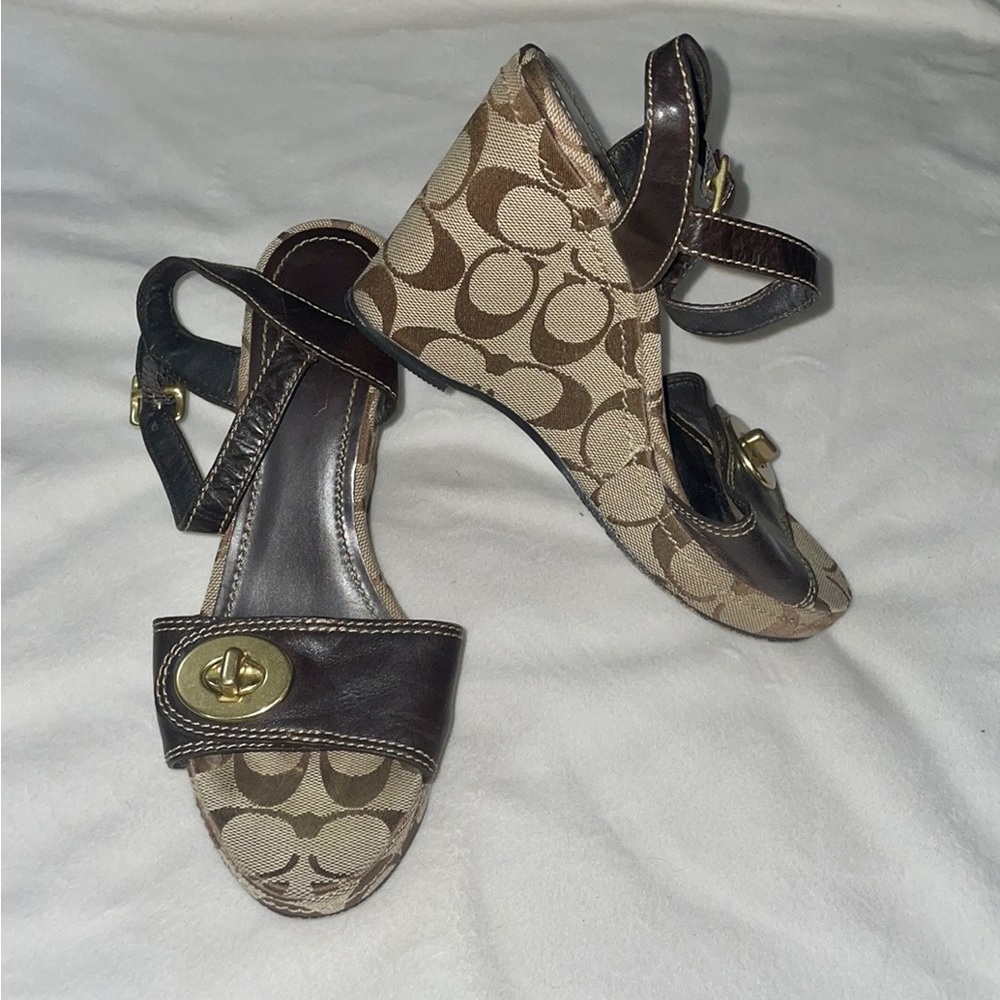 Coach wedge Sandles size 5.5